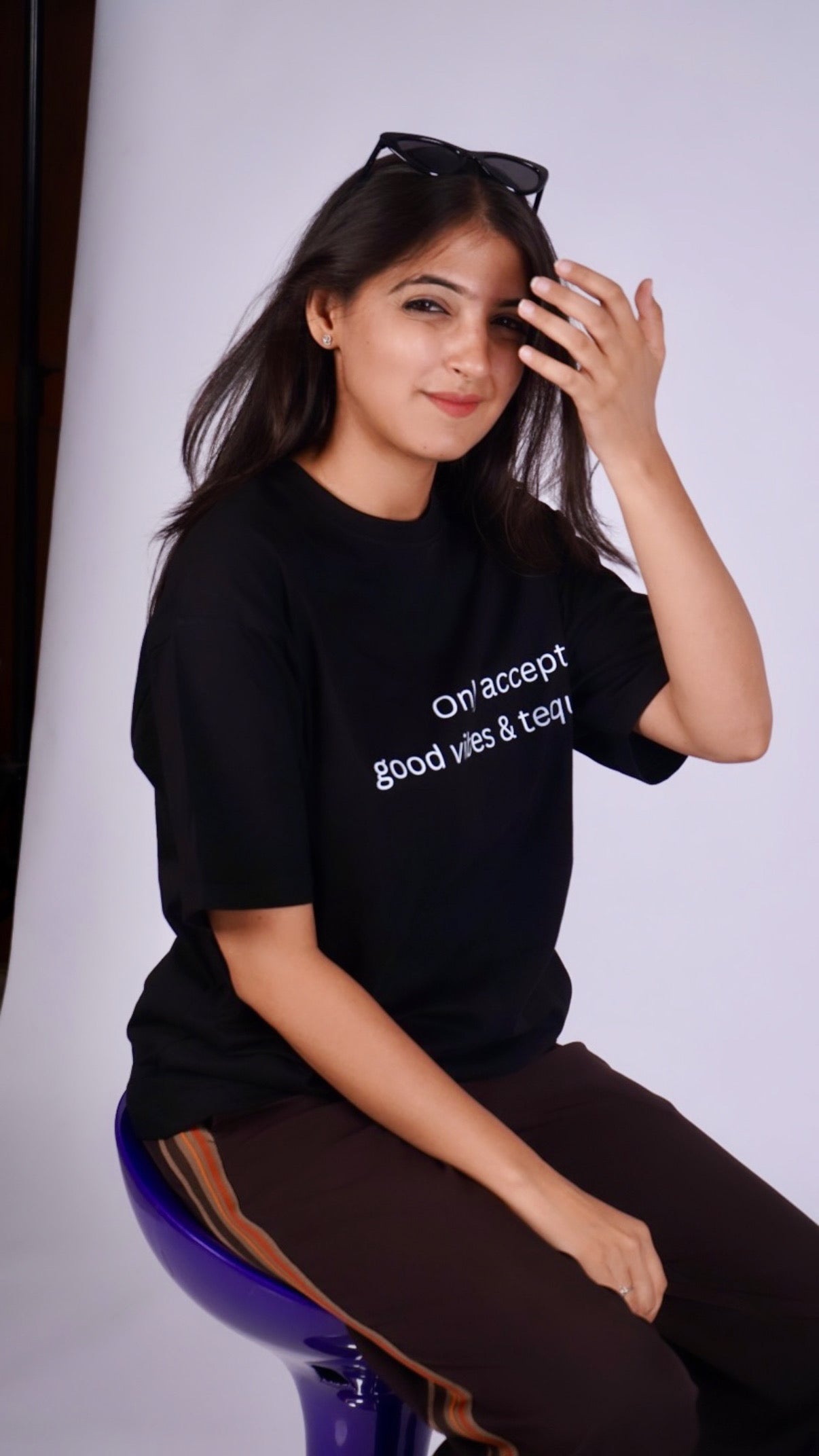 Black Graphic Print Oversized Fit T-shirt